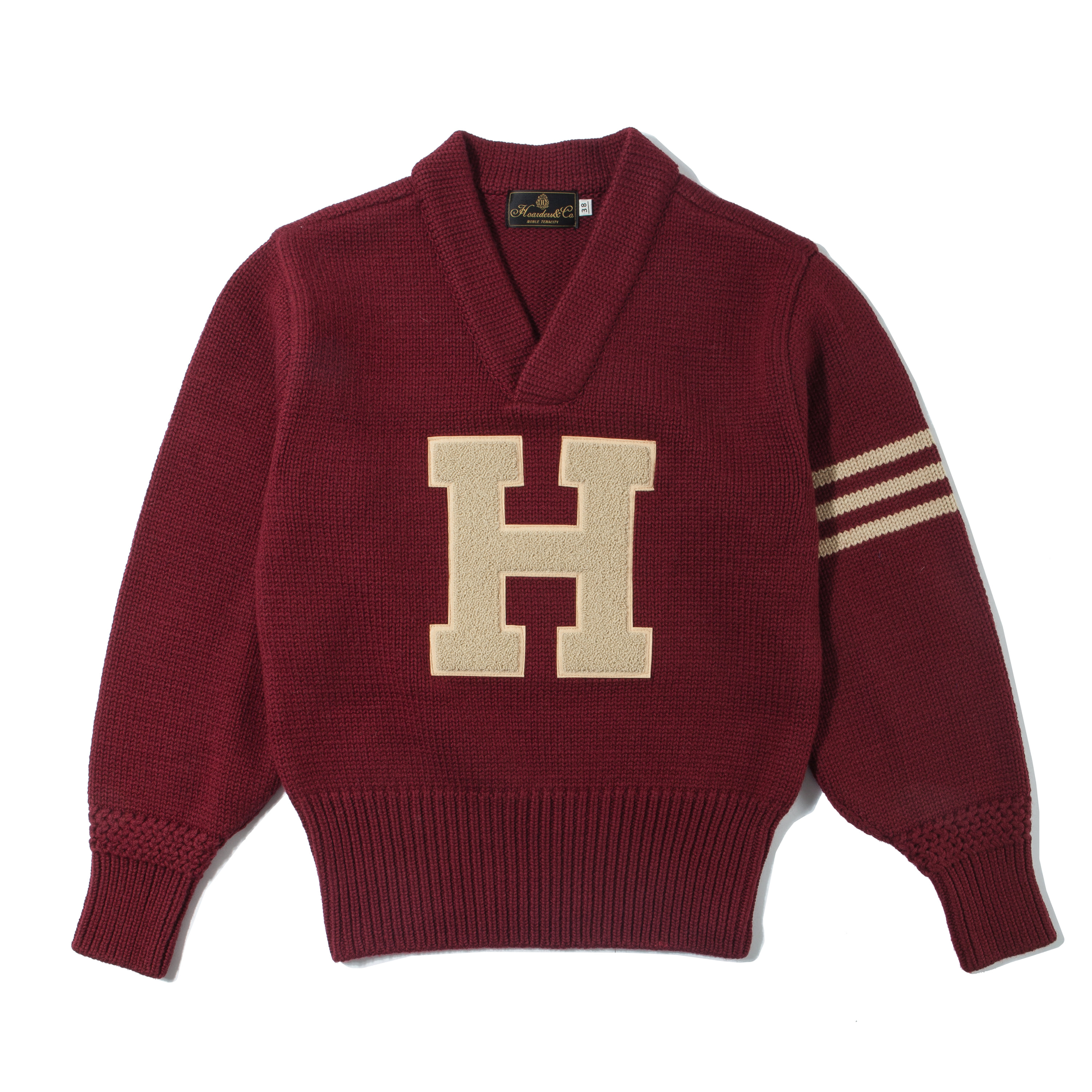 LETTERMAN SWEATER [PATCHED-MAROON RED]